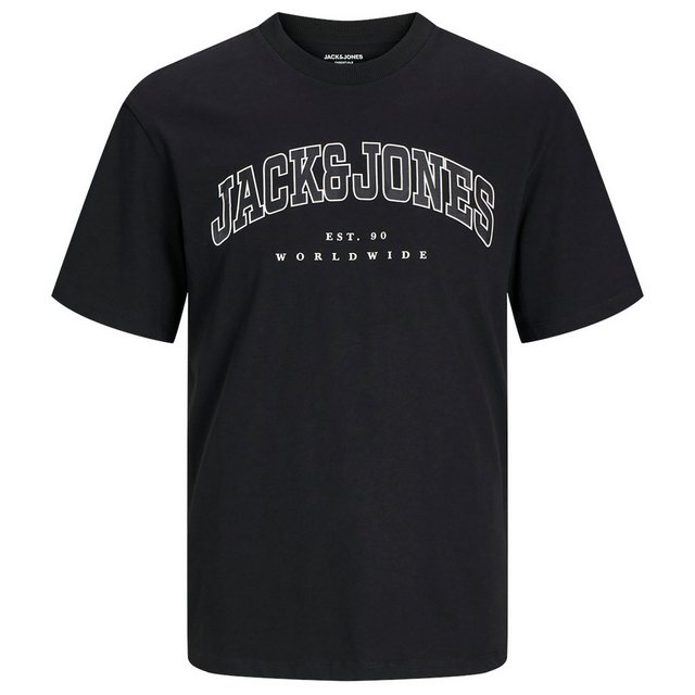 Jack & Jones Rundhalsshirt Jack&Jones XXL T-Shirt schwarz Print JJECALEB VA günstig online kaufen