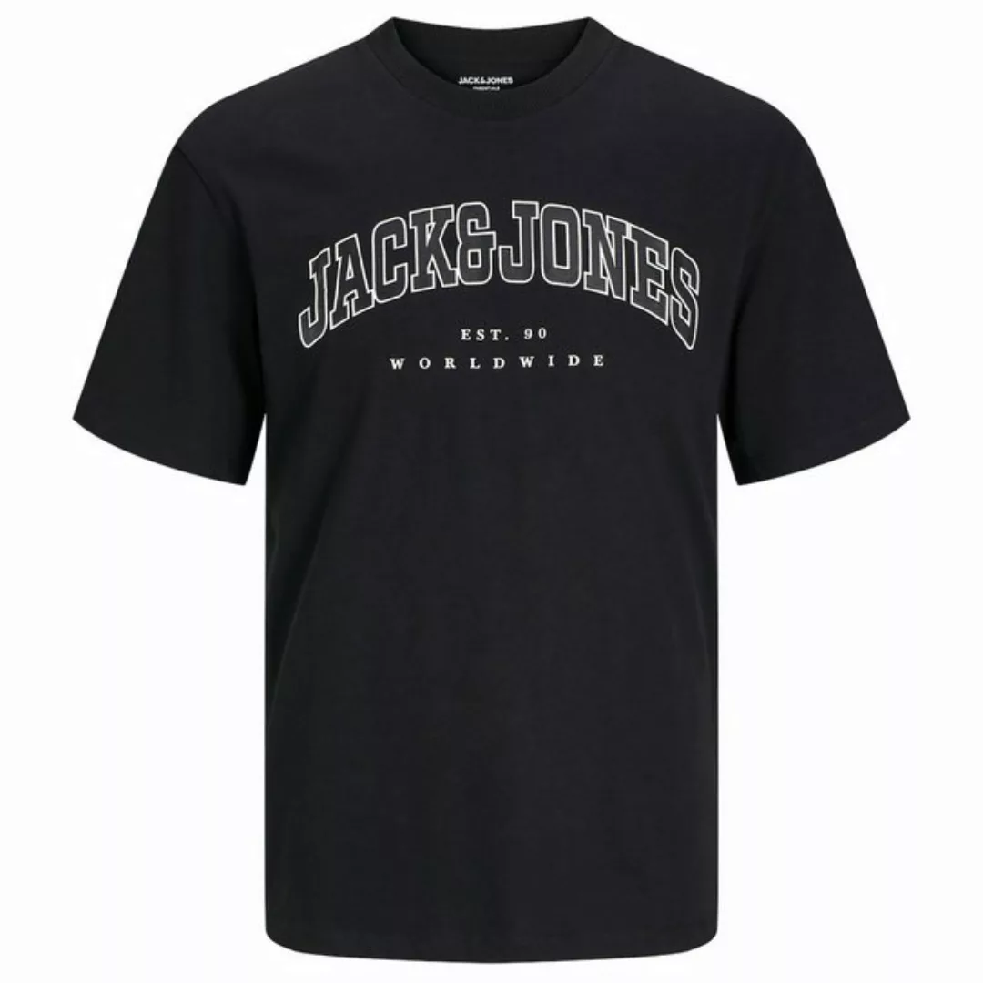 Jack & Jones Rundhalsshirt Jack&Jones XXL T-Shirt schwarz Print JJECALEB VA günstig online kaufen