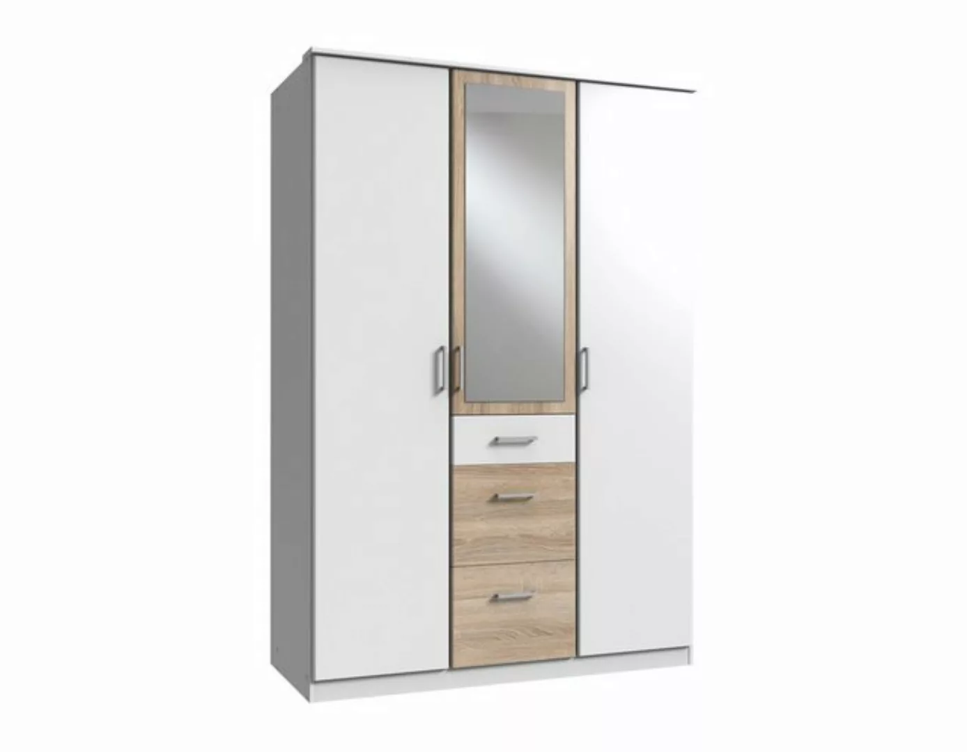 Kleiderschrank 3trg mit 1 Spiegel CLICK von WIMEX braun günstig online kaufen