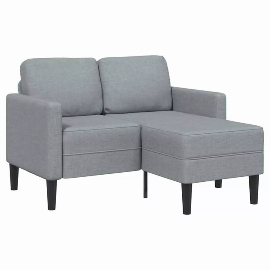 vidaXL Sofa 2-Sitzer-Sofa mit Chaiselongue L-Form Hellgrau 125 cm Stoff günstig online kaufen