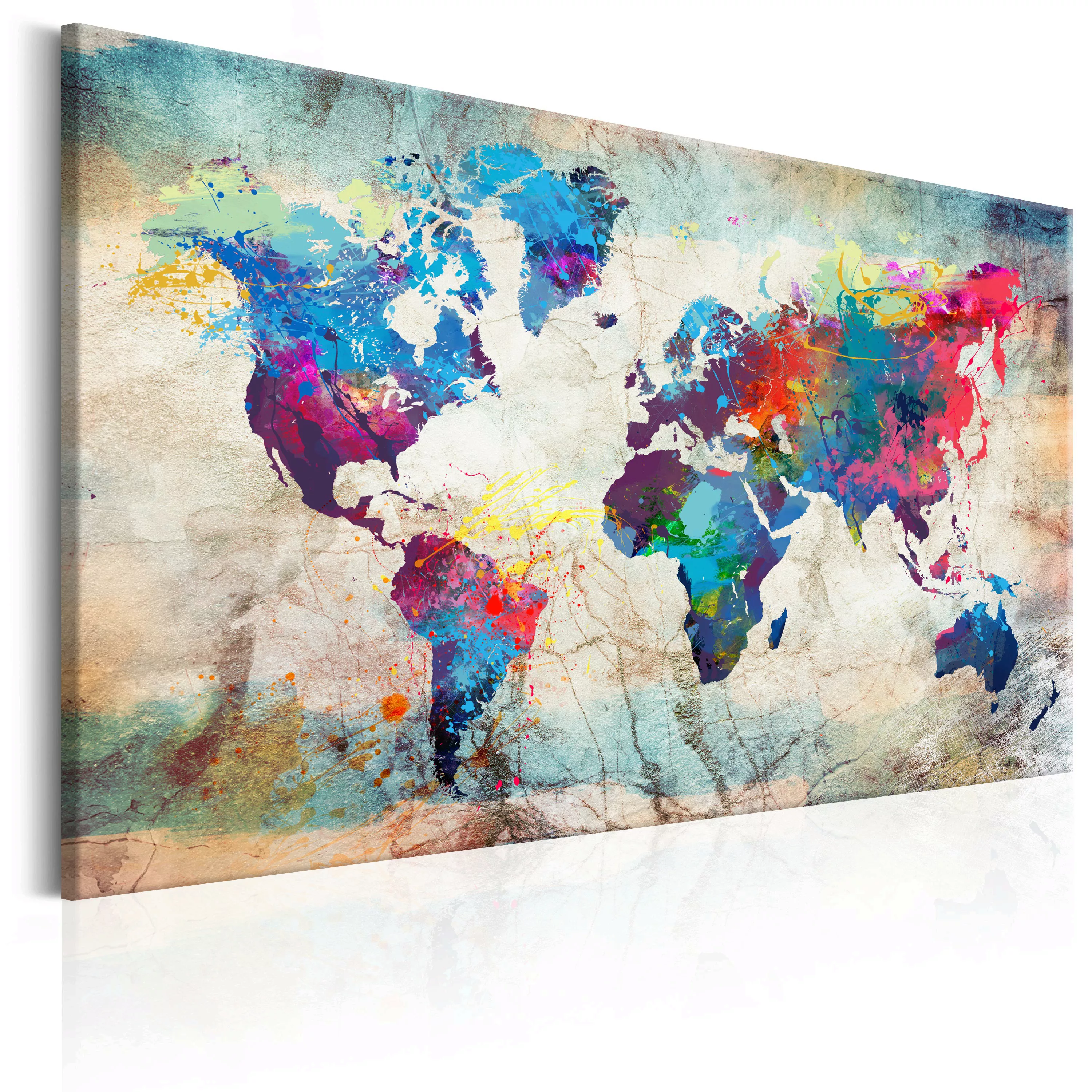 Wandbild - World Map: Colourful Madness günstig online kaufen