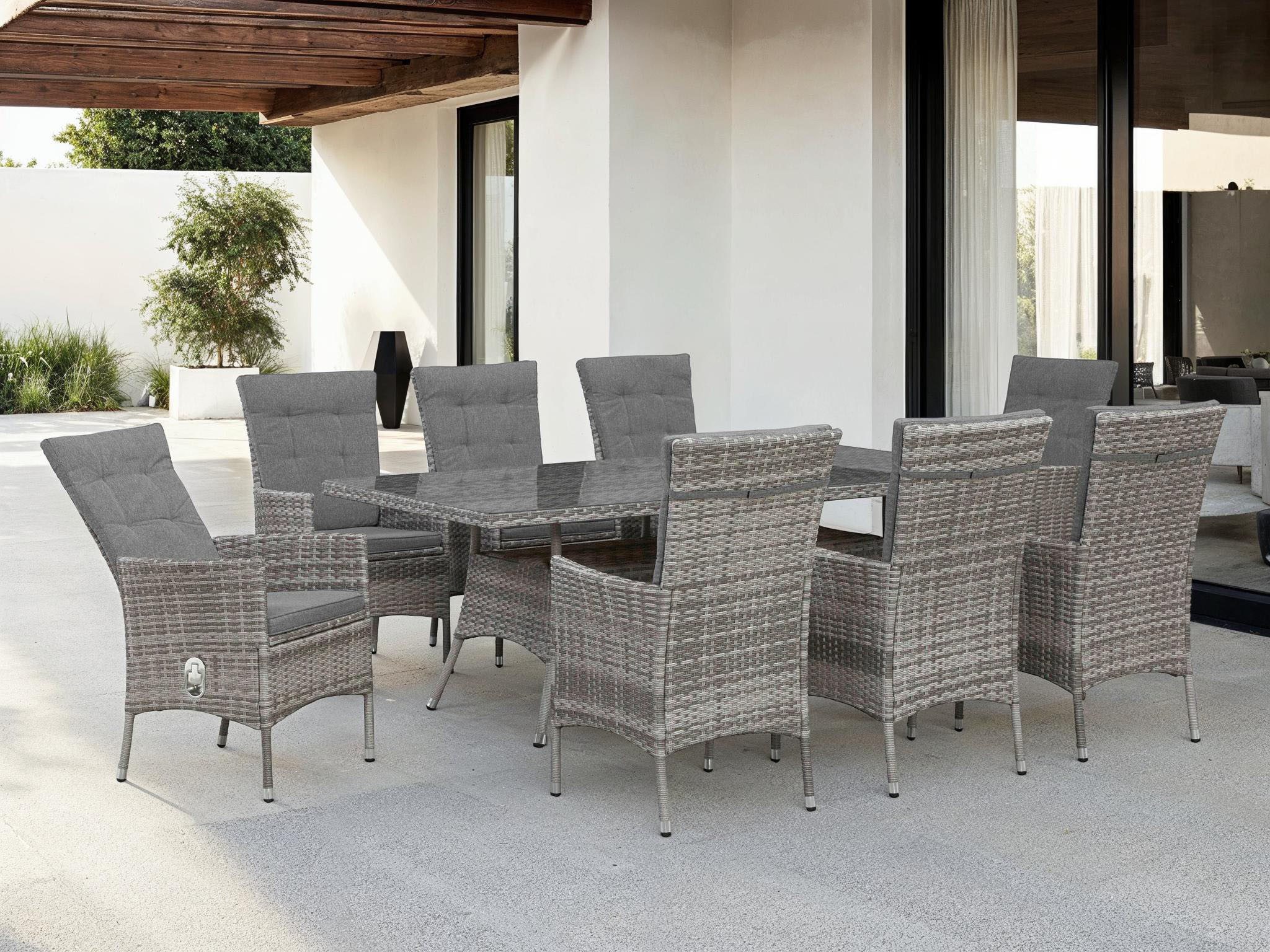 KONIFERA Garten-Essgruppe "Belluno", (Set, 17 tlg., 8x Sessel, 1x Tisch 200 günstig online kaufen