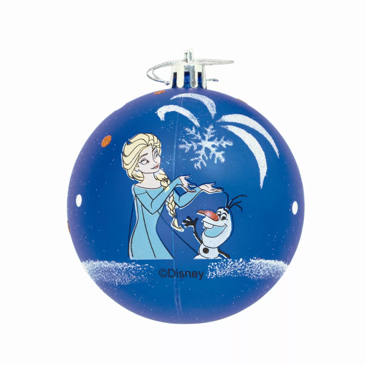 Weihnachtsbaumkugel Frozen Memories 6 Stück Blau Weiß Kunststoff (ø 8 Cm) günstig online kaufen