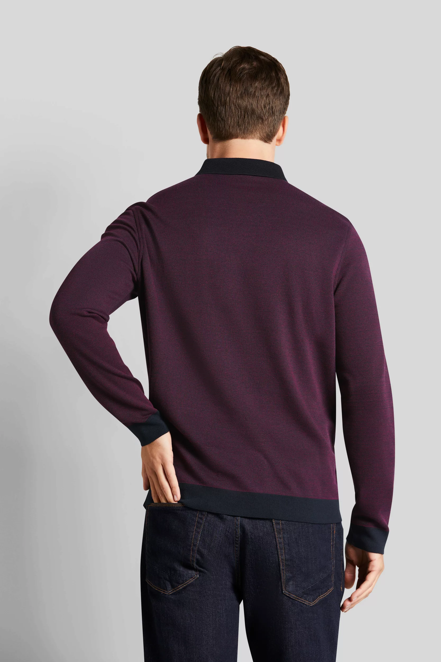 bugatti Langarm-Poloshirt, in 2-tone-Optik günstig online kaufen