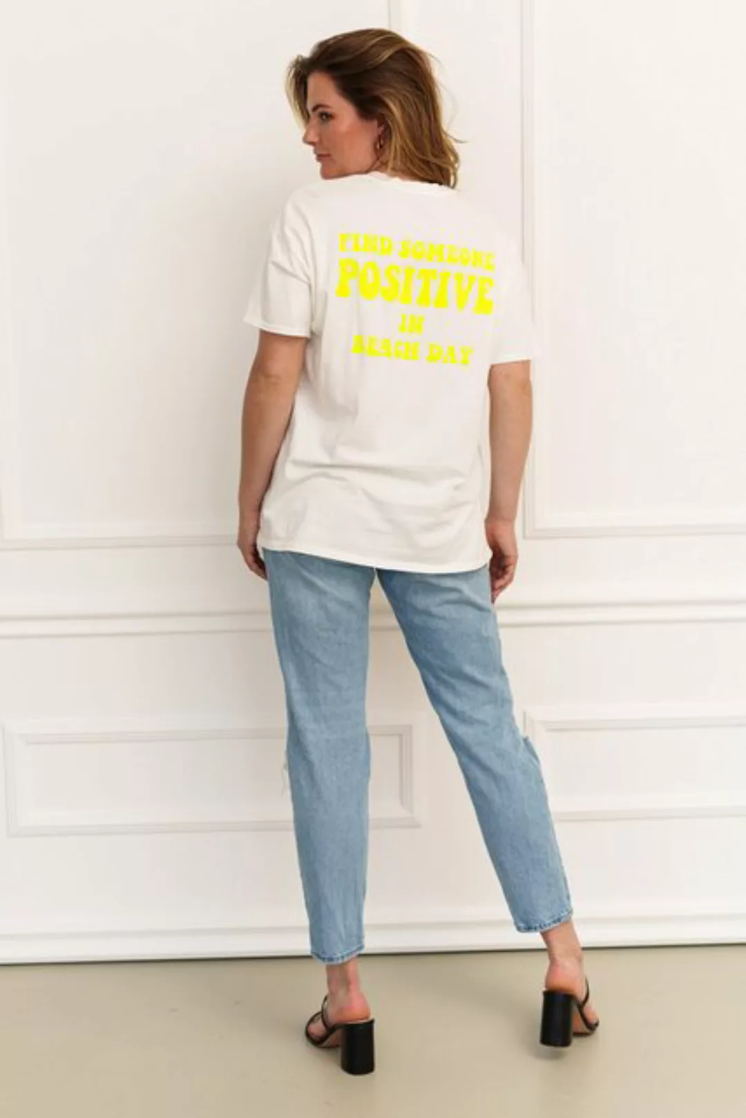 Lelü Fashion T-Shirt Oversized T-Shirt mit Print Smiley gelb günstig online kaufen