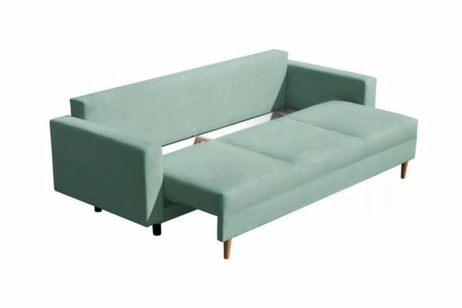 Beautysofa 3-Sitzer MILAN, skandinavisches Design, Wellenunterfederung, Bet günstig online kaufen