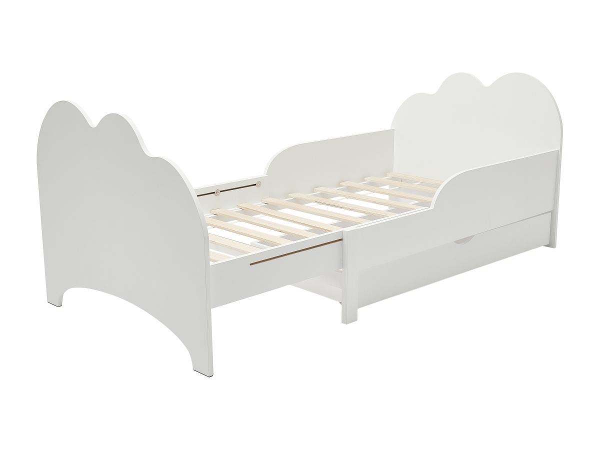 Bett mitwachsend mit Schublade - 90 x 140/170/200 cm - Kiefer & MDF - Weiß günstig online kaufen