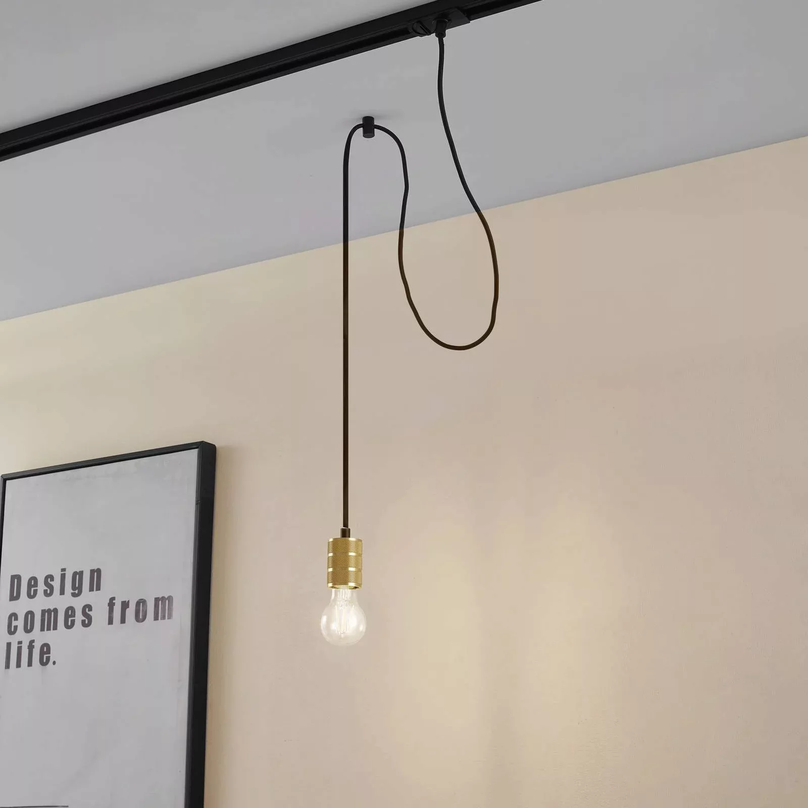 Lindby Pendellampe Linaro, Ø 4,6 cm, gold, 1-Phasen, E27 günstig online kaufen