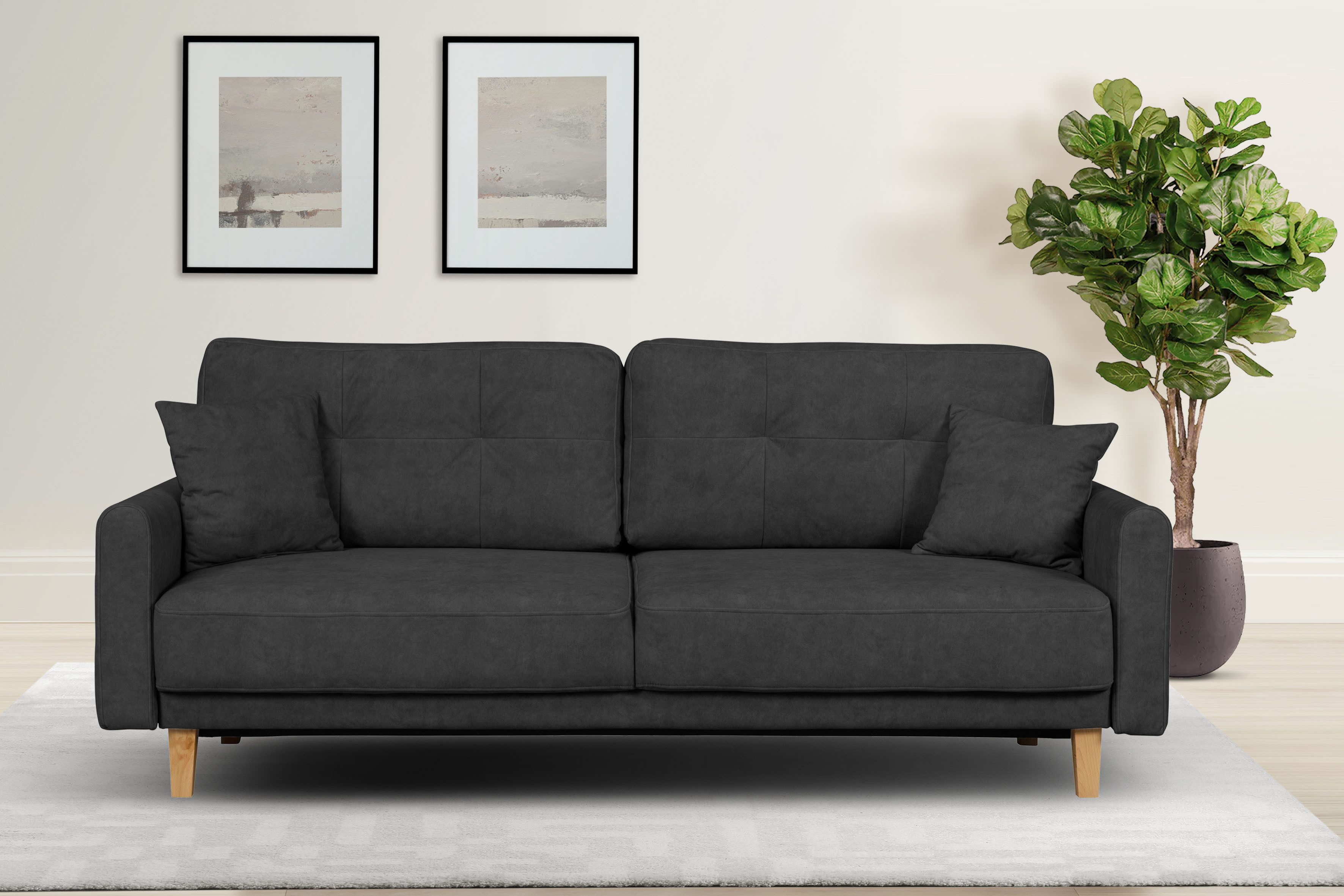 Home affaire 3-Sitzer "TRIPLO optionale Schlafsofa mit Bettkasten, Maße B/T günstig online kaufen
