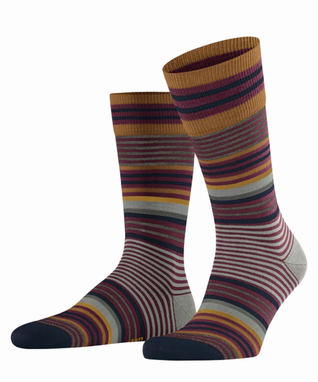 Burlington Stripe Herren Socken, 40-46, Rot, Streifen, Schurwolle, 21057-80 günstig online kaufen