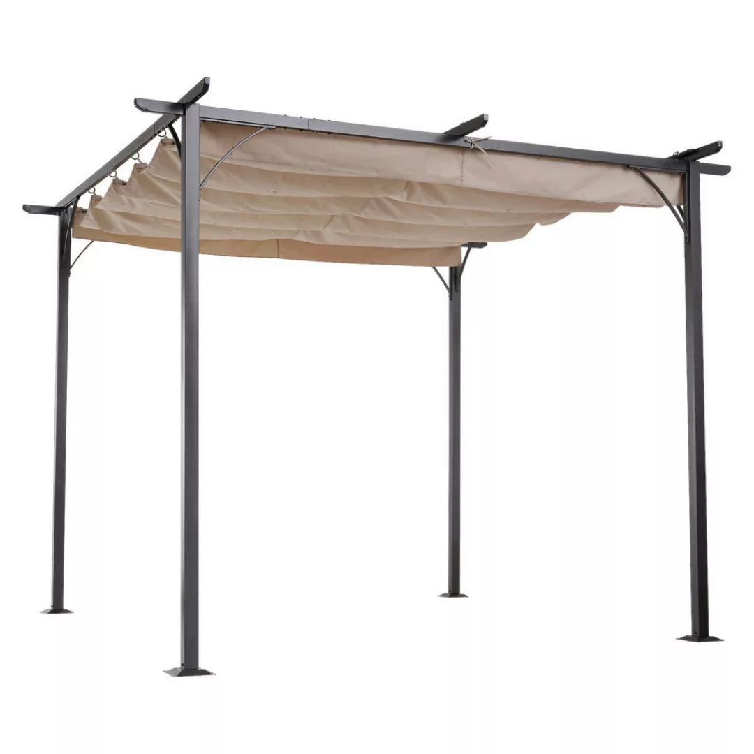 Outsunny Pergola Wasserdichter Pavillon 3 x 3 m Terrassenüberdachung mit Sc günstig online kaufen