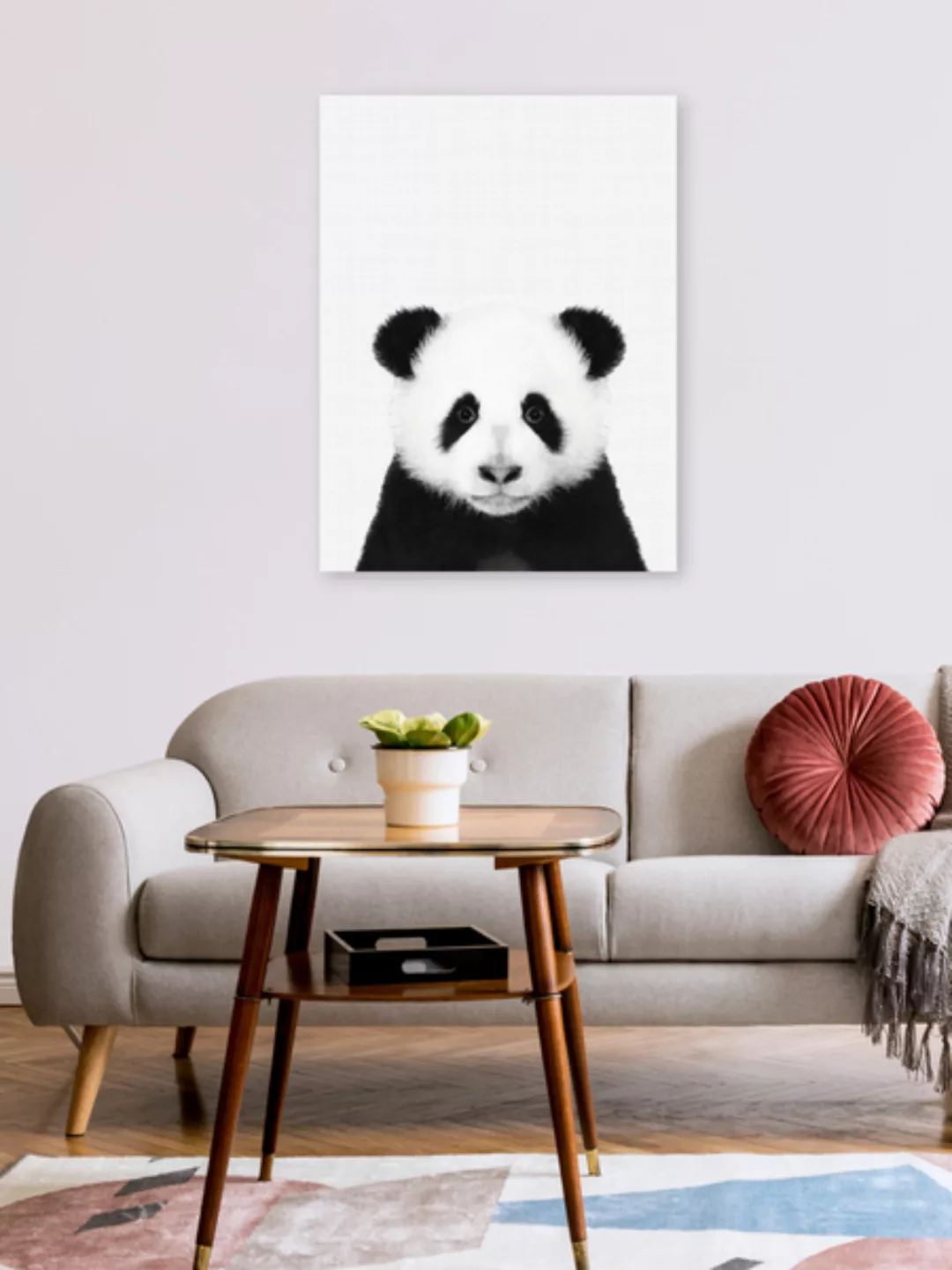 Poster / Leinwandbild - Panda (Black And White) günstig online kaufen