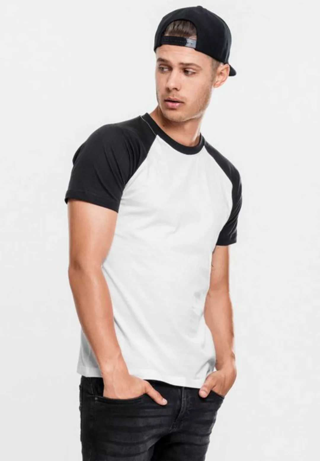 URBAN CLASSICS T-Shirt TB639 - Raglan Contrast Tee wht/blk 2XL günstig online kaufen