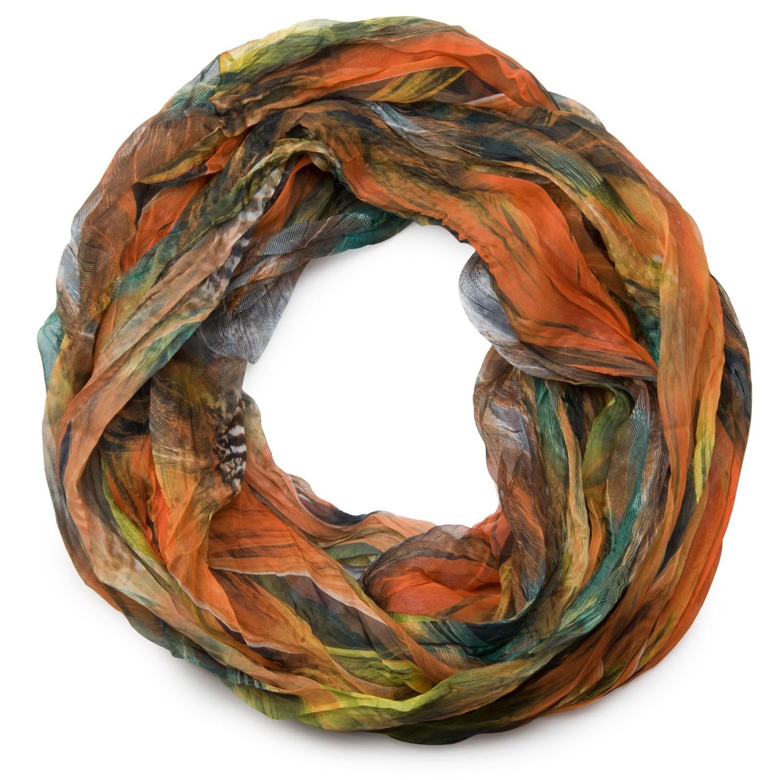 styleBREAKER Loop Loop mit Feder Muster, günstig online kaufen