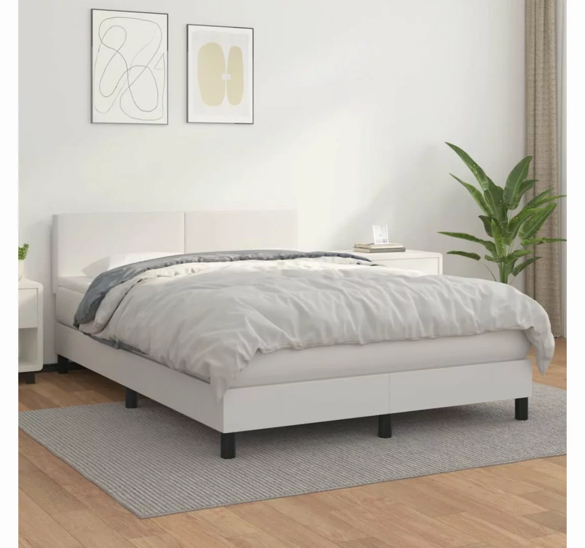 vidaXL Boxspringbett Bett Boxspringbett mit Matratze Kunstleder (140 x 200 günstig online kaufen