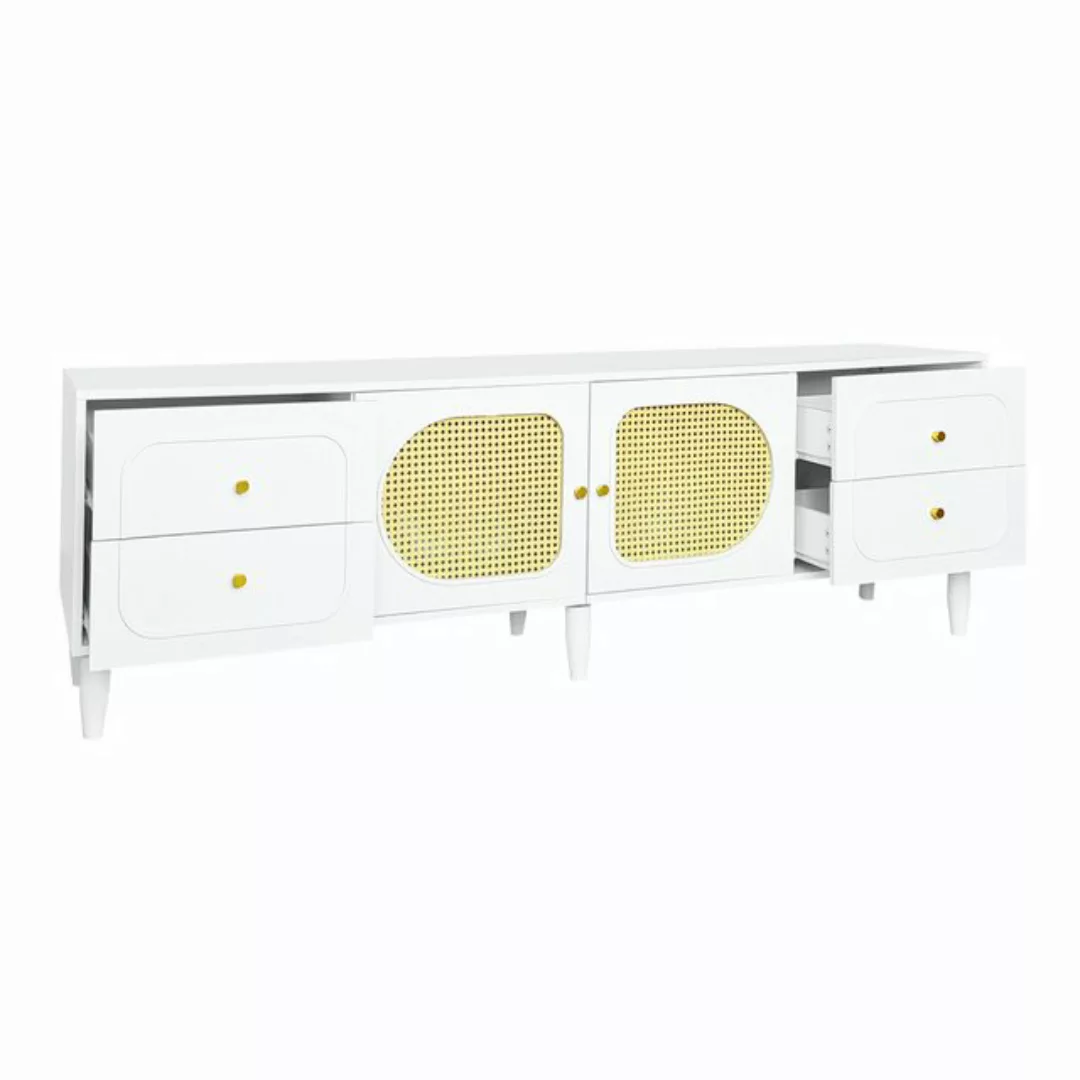 awortek TV-Schrank Rattan-TV-Schrank 180x40x56.5 cm Für bis zu 80 Zoll Fern günstig online kaufen