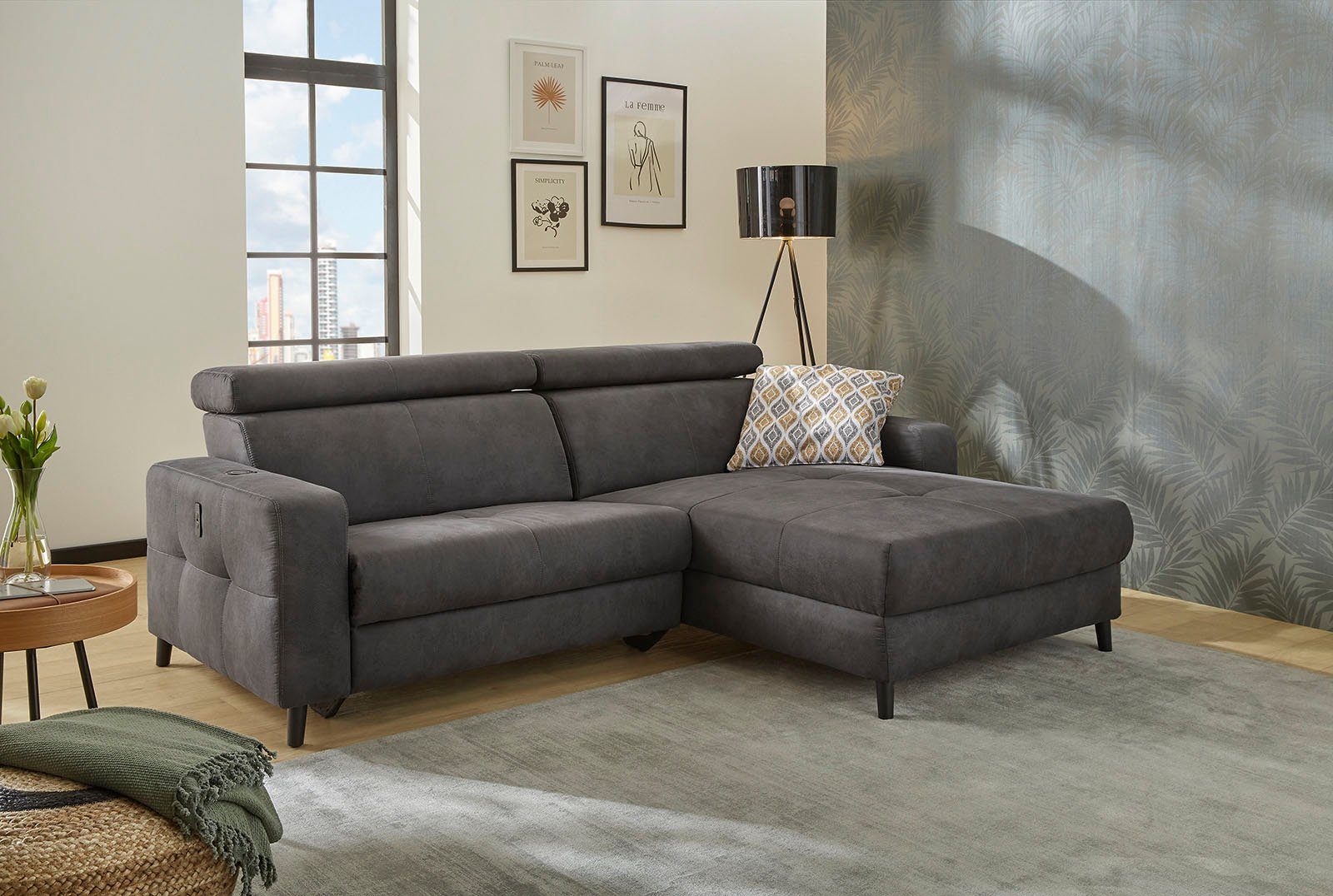 Jockenhöfer Gruppe Ecksofa "Doppio L-Form mit elektromotorischer Relaxfunkt günstig online kaufen
