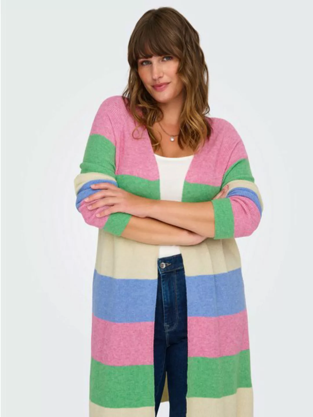 ONLY CARMAKOMA Strickjacke CARATIJA L/S STRIPE CARDIGAN KNT günstig online kaufen