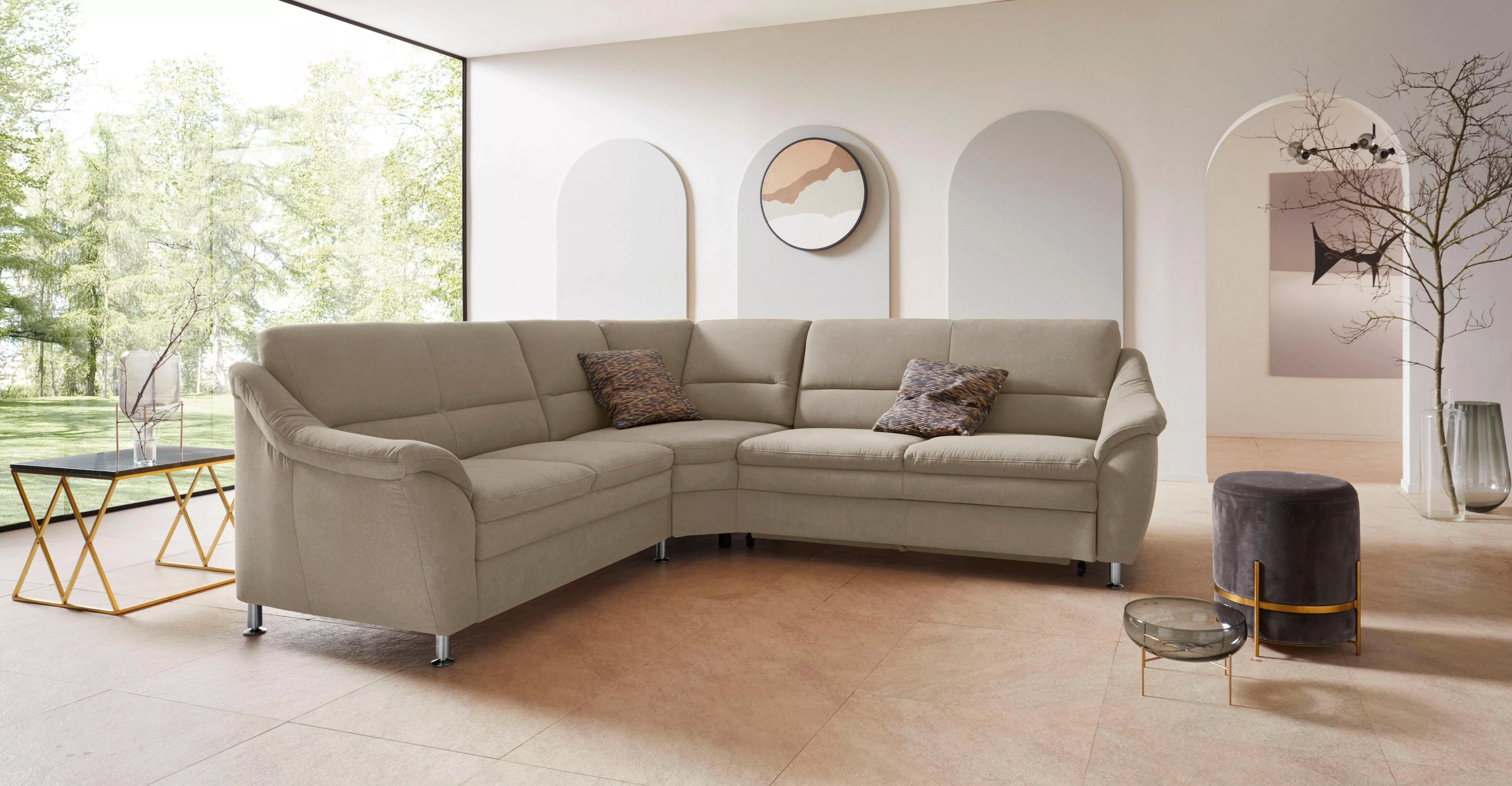 Places of Style Ecksofa "Cardoso L-Form", mit Trapezecke für mehr Sitzkomfo günstig online kaufen