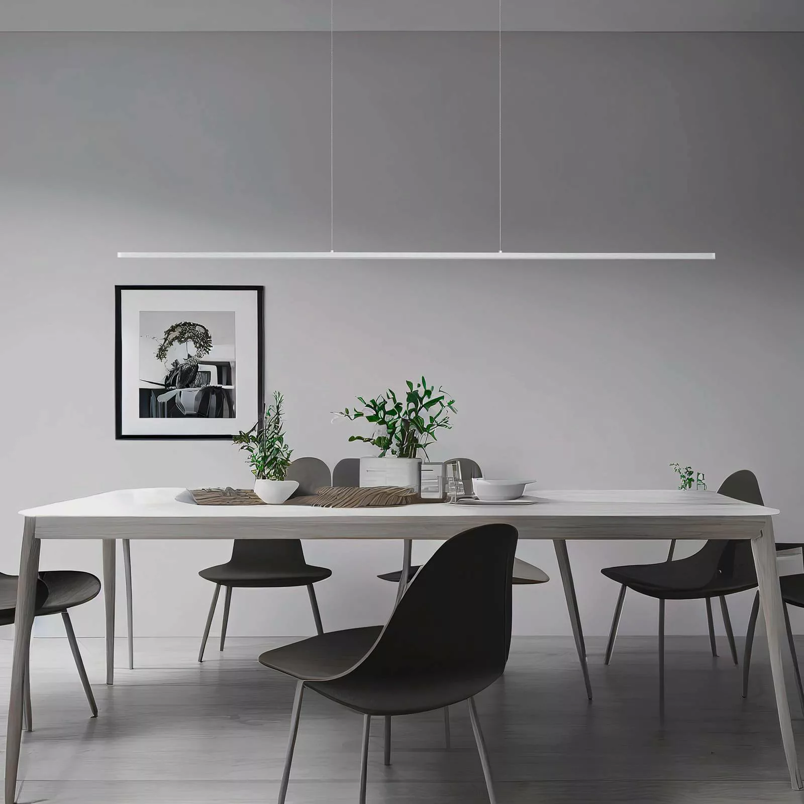 Quitani LED-Pendelleuchte Margita, Länge 148 cm, silber günstig online kaufen