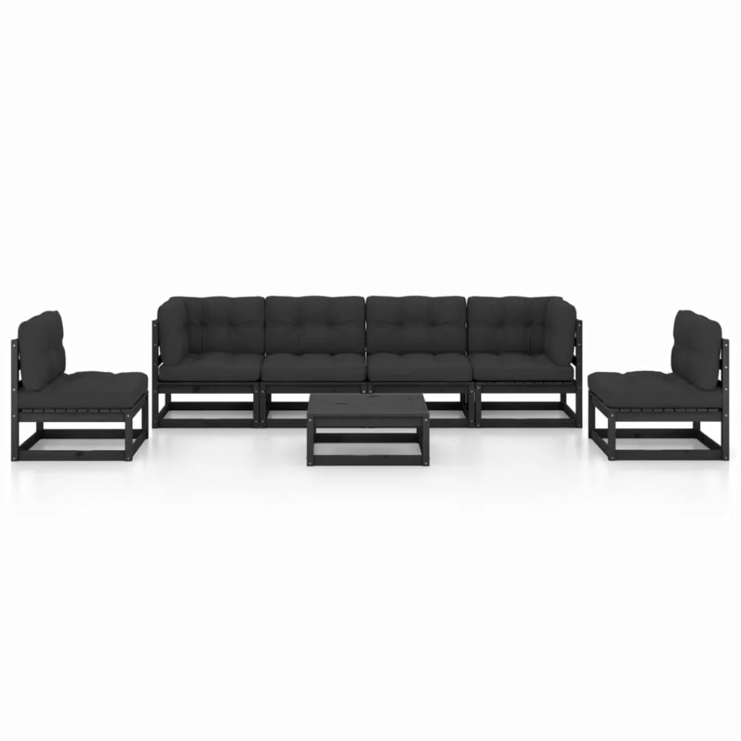 7-tlg. Garten-lounge-set Mit Kissen Massivholz Kiefer günstig online kaufen