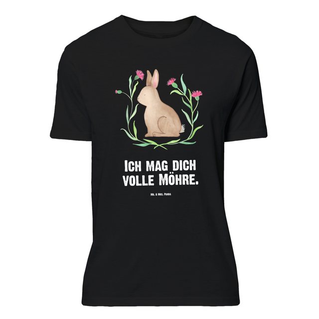 Mr. & Mrs. Panda T-Shirt Hase sitzend - Schwarz - Geschenk, Männer, Sprüche günstig online kaufen