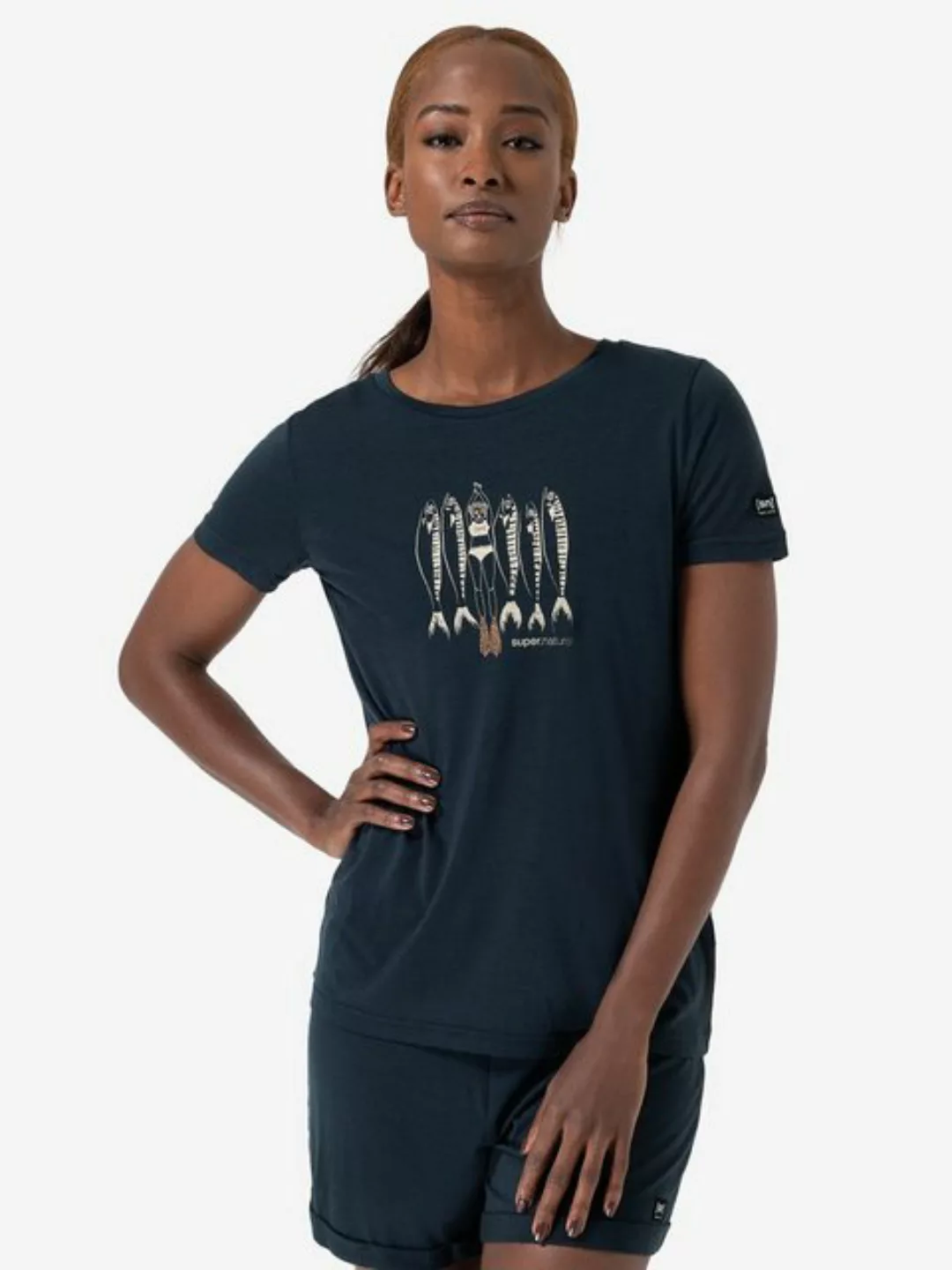 SUPER.NATURAL T-Shirt für Damen, Merino COPPER SARDINE modern, atmungsaktiv günstig online kaufen
