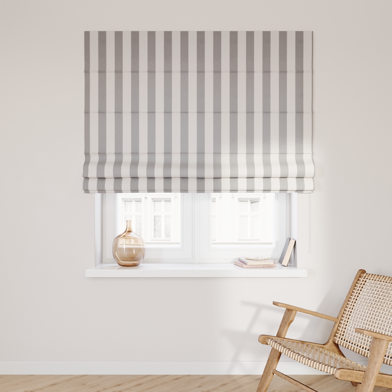 Dekoria Raffrollo Capri, weiß-grau, 120 x 160 cm günstig online kaufen