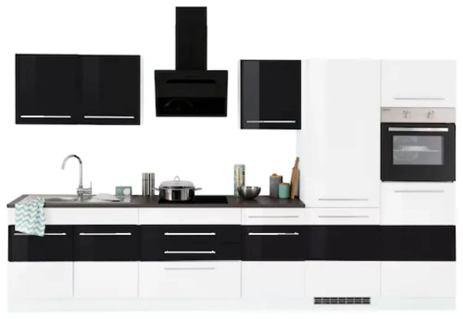 HELD MÖBEL Küchenzeile "Trient", mit E-Geräten, Breite 350 cm günstig online kaufen