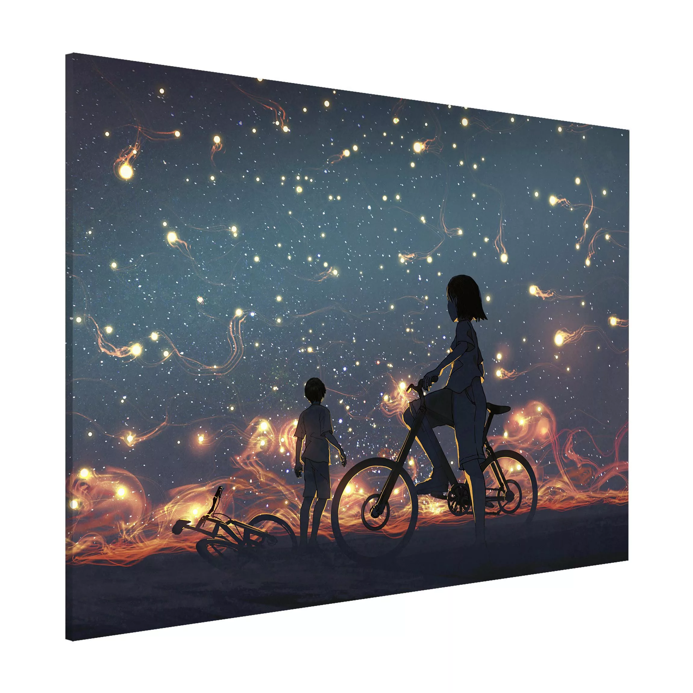 Magnettafel Anime Drawing Light On A Bike günstig online kaufen