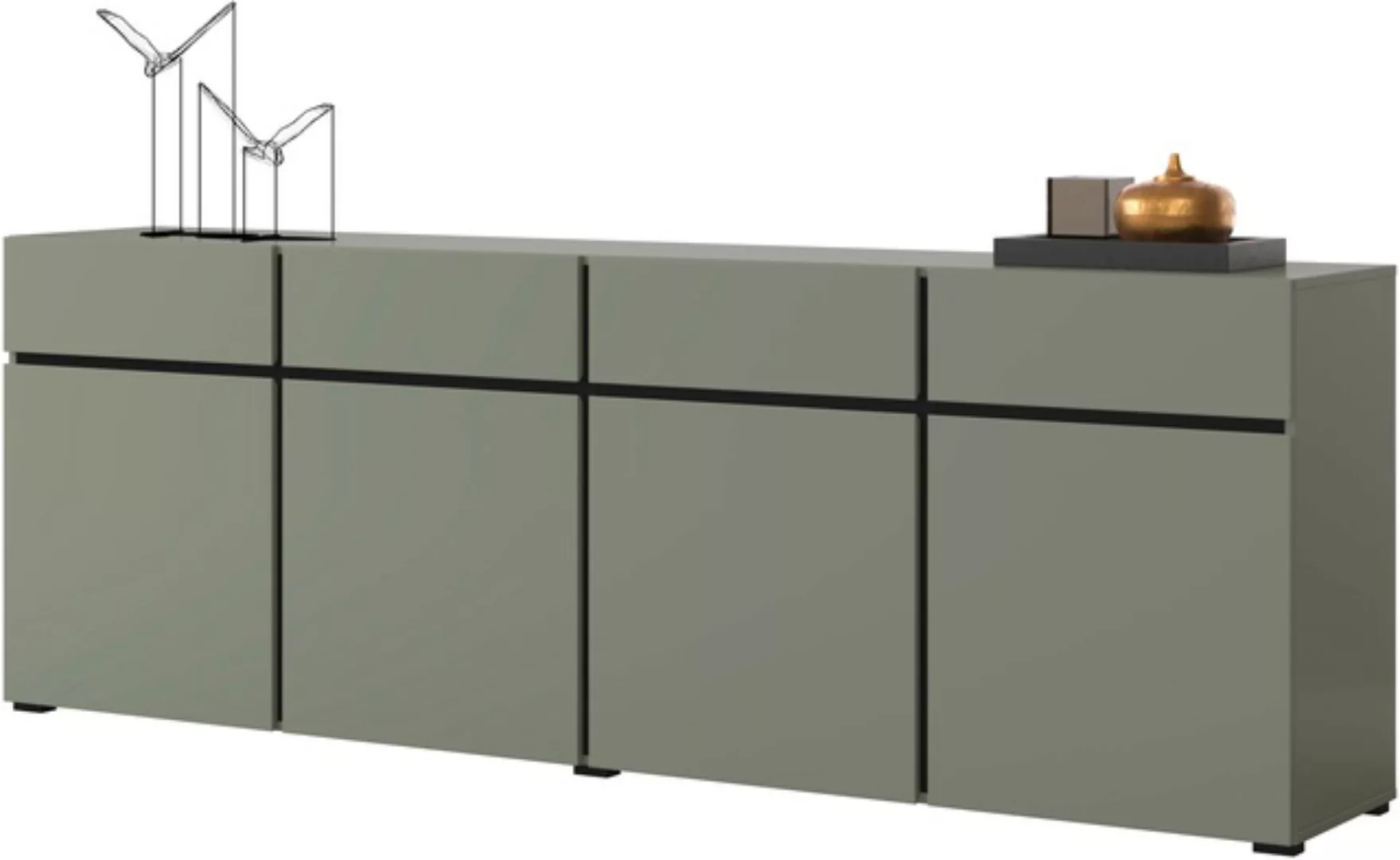 INOSIGN Sideboard "Cross,Breite 225 cm, moderne grifflose Kommode,4 Türen/4 günstig online kaufen