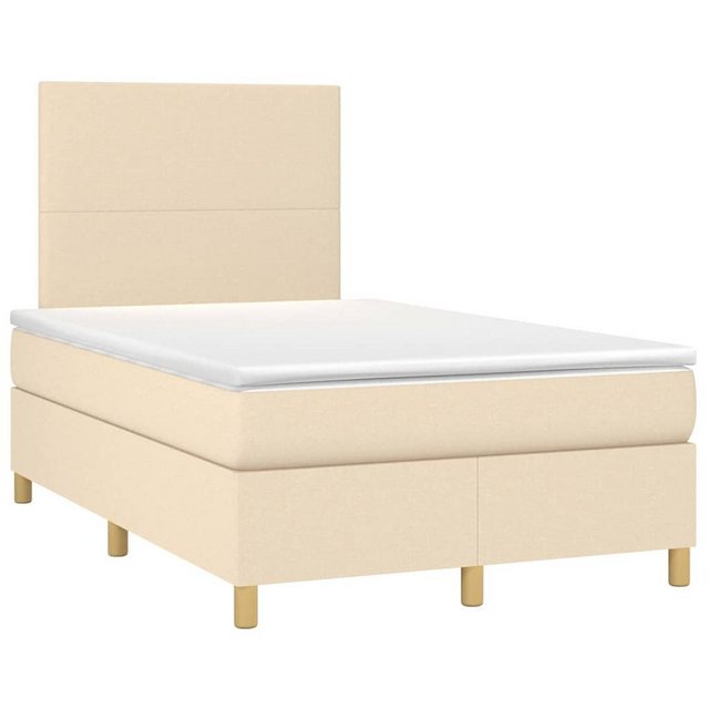 vidaXL Bett Boxspringbett mit Matratze Creme 120x190 cm Stoff günstig online kaufen