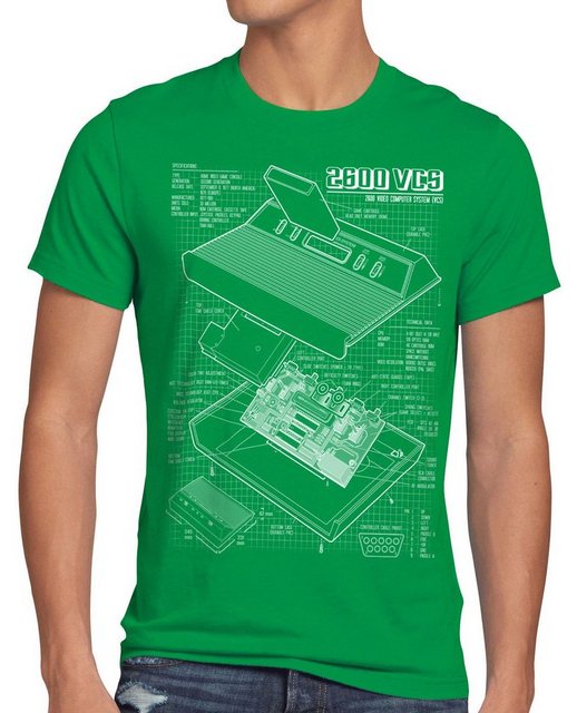 style3 T-Shirt VCS 2600 Heimcomputer Blaupause classic atari gamer80er retr günstig online kaufen