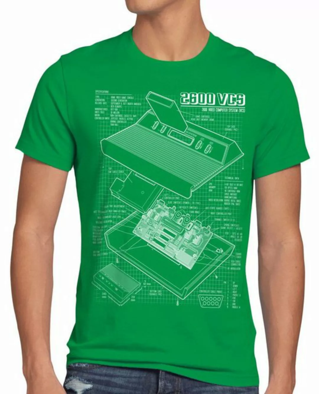 style3 T-Shirt VCS 2600 Heimcomputer Blaupause classic atari gamer80er retr günstig online kaufen