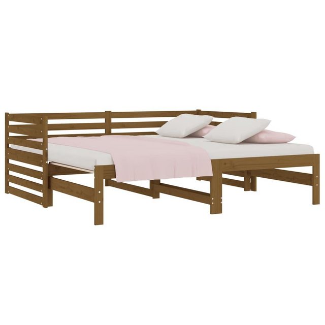 vidaXL Bett Tagesbett Ausziehbar Honigbraun 2x(80x200) cm Massivholz Kiefer günstig online kaufen