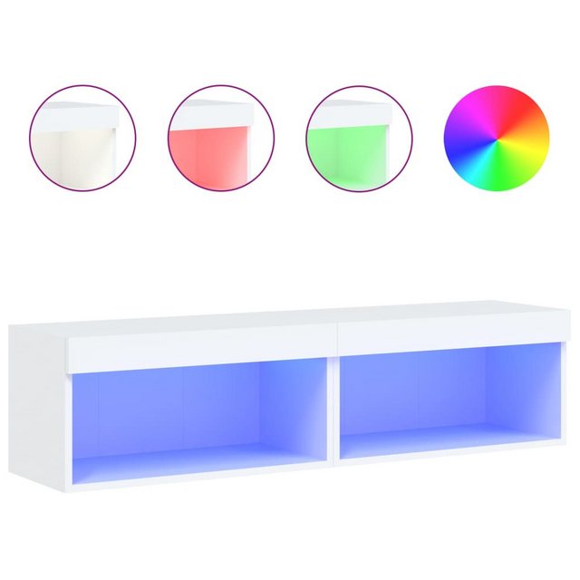 vidaXL TV-Schrank TV-Lowboard TV-Schränke mit LED-Leuchten 2 Stk Weiß 60x30 günstig online kaufen