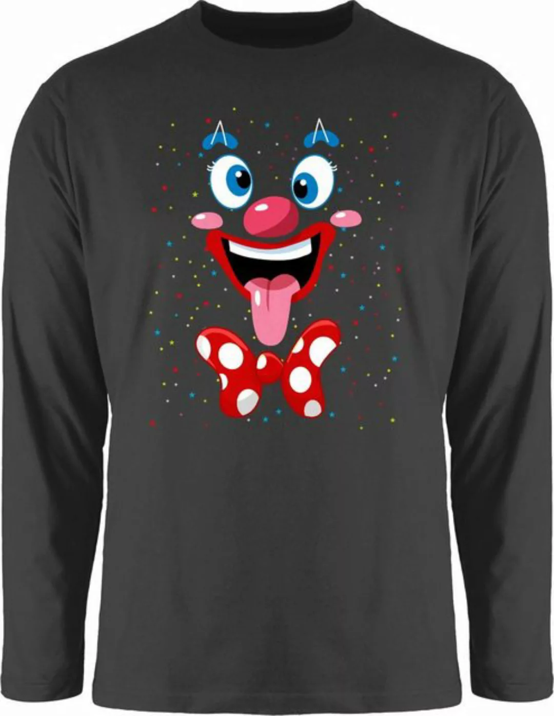 Shirtracer Rundhalsshirt Clown Gesicht Kostüm Karneval Clownkostüm Lustig F günstig online kaufen