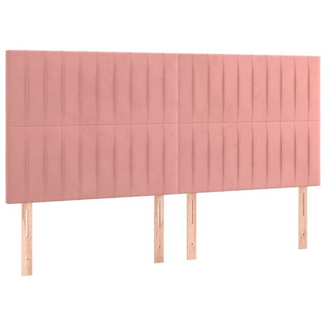 vidaXL Bett, Kopfteile 4 Stk. Rosa 80x5x78/88 cm Samt günstig online kaufen