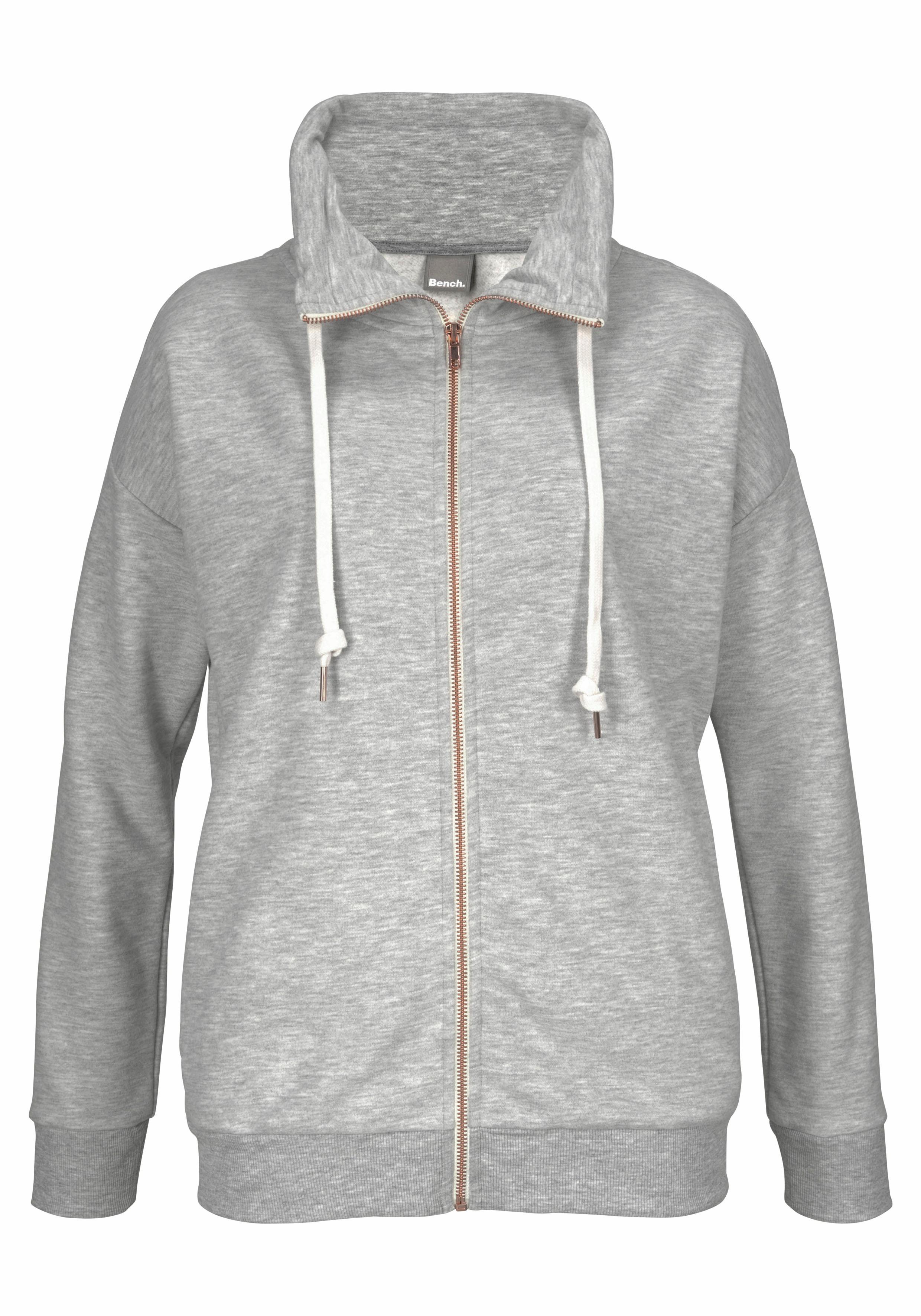 Bench. Sweatjacke, mit Glanzprint am Stehkragen, Loungeanzug günstig online kaufen