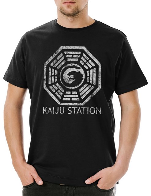 Urban Backwoods Print-Shirt Vintage Kaiju Station Herren T-Shirt Pacific Me günstig online kaufen