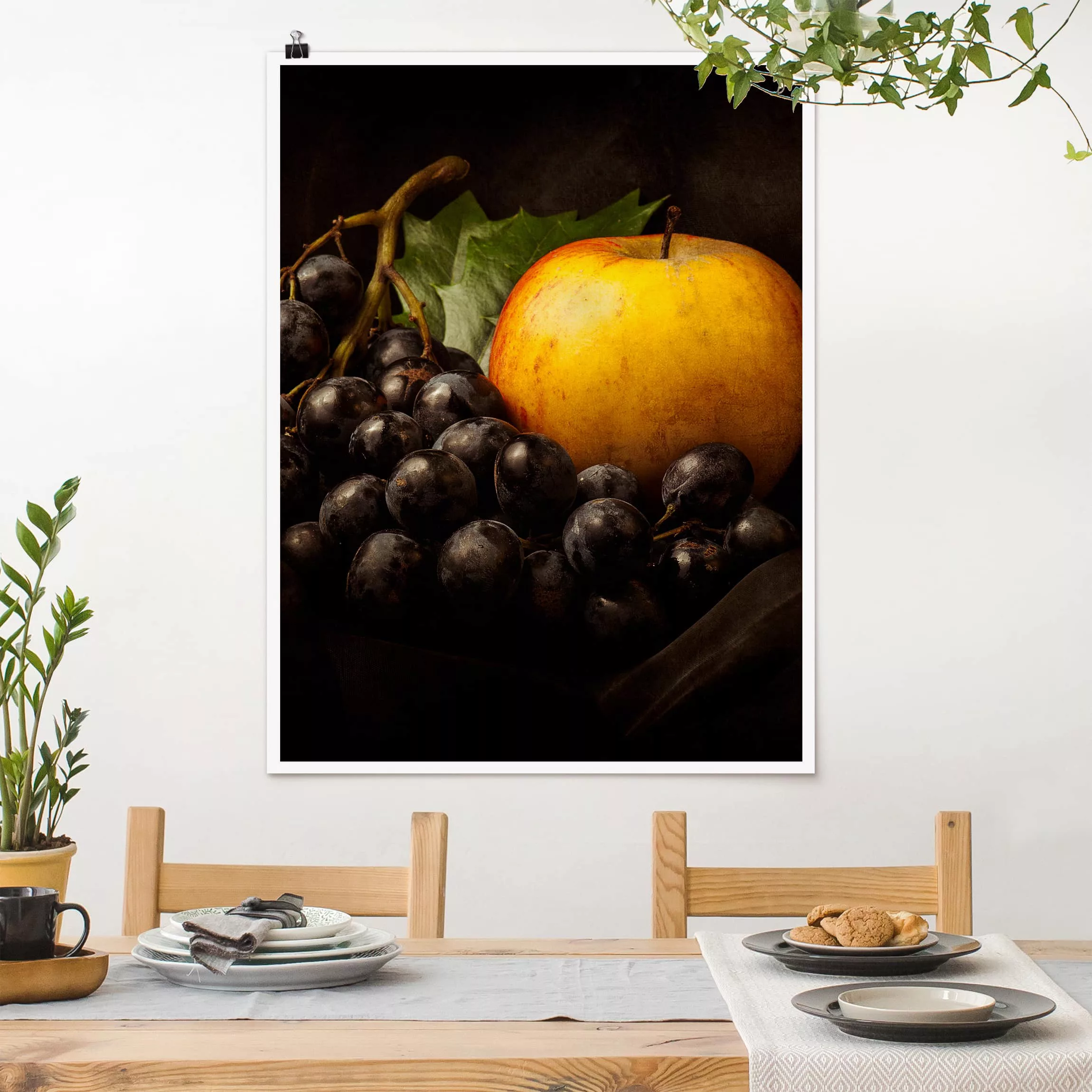 Poster Küche - Hochformat Dunkles Stillleben günstig online kaufen
