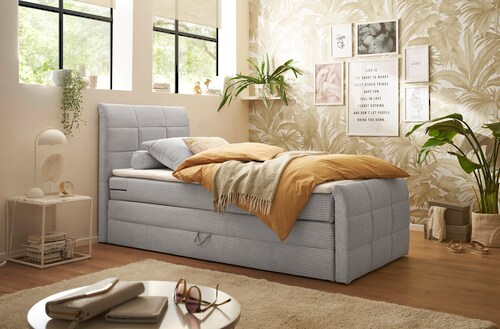 ED EXCITING DESIGN Boxspringbett "Bolivia", harte Seite mit Kokosmatte, wei günstig online kaufen