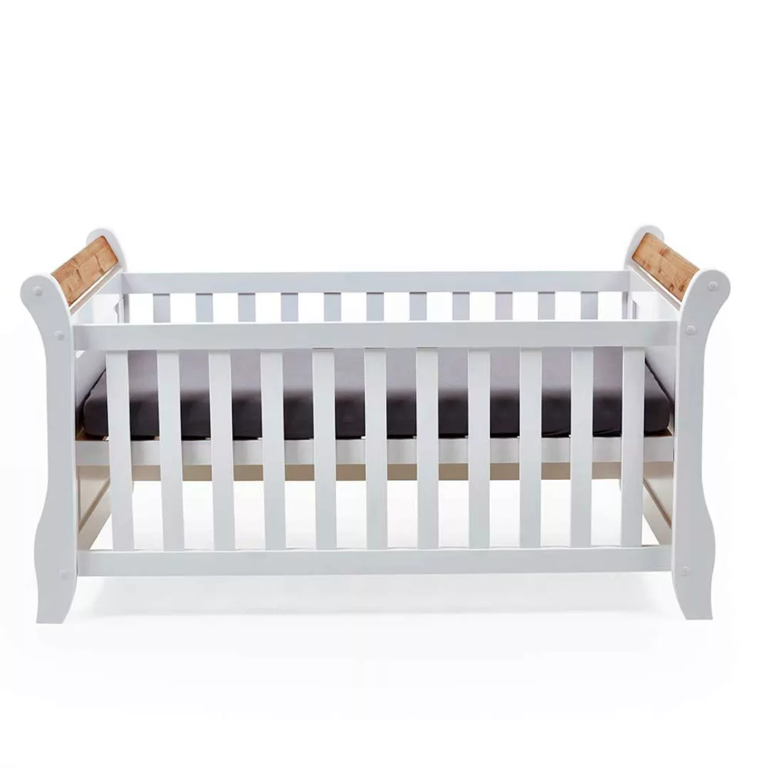 Landhausstil Babybett in Weiß Kiefer massiv umbaubar günstig online kaufen