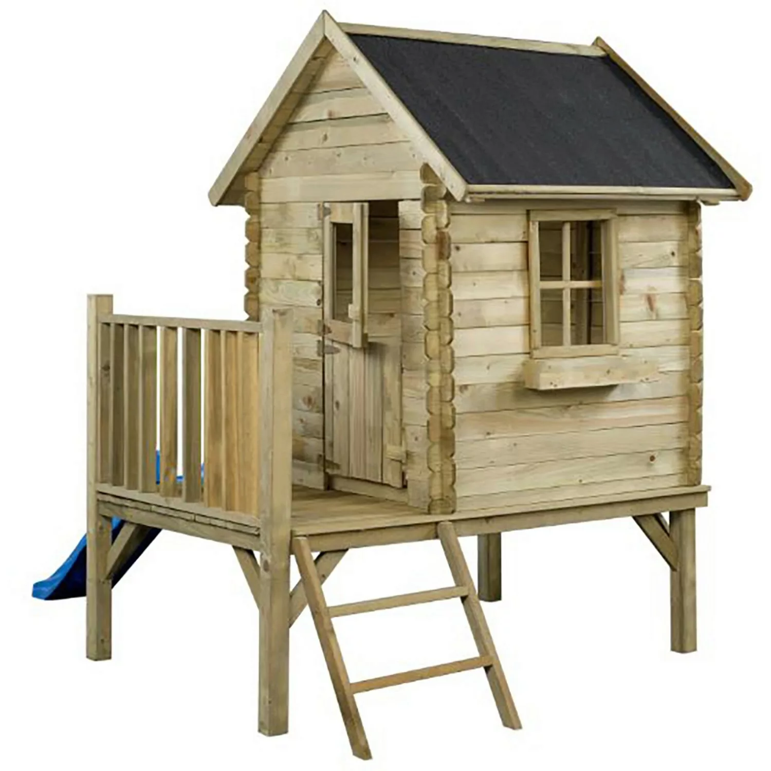 SwingKing Spielhaus Camilla mit Rutsche Blau 177 cm x 184 cm x 210 cm günstig online kaufen