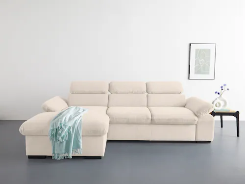 COTTA Ecksofa "Lola L-Form", (Set, mit Hocker), mit Hocker & Kopfteilfunkti günstig online kaufen