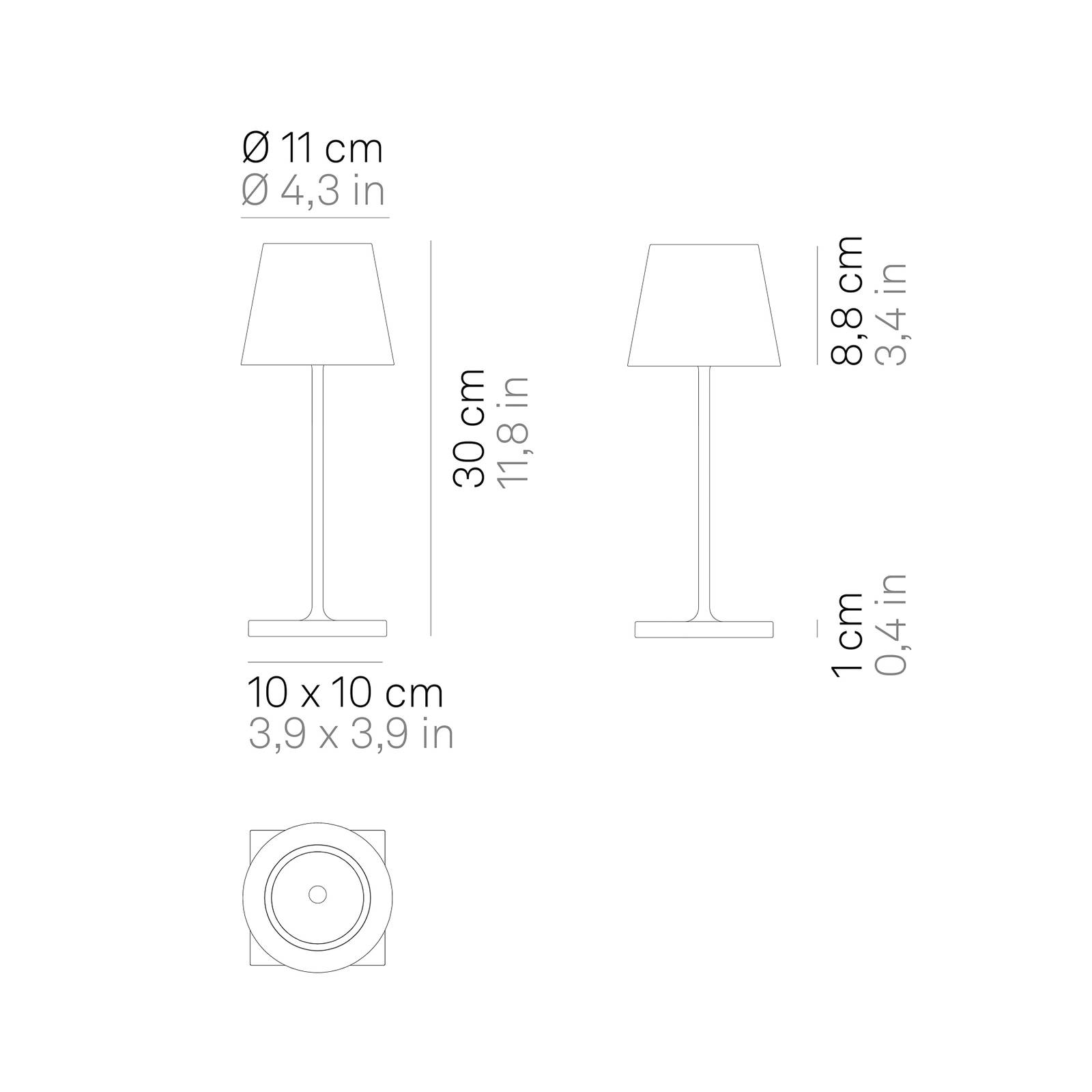 LED Akku Tischleuchte Poldina Mini in Kupfer-matt 2,2W 154lm IP54 günstig online kaufen