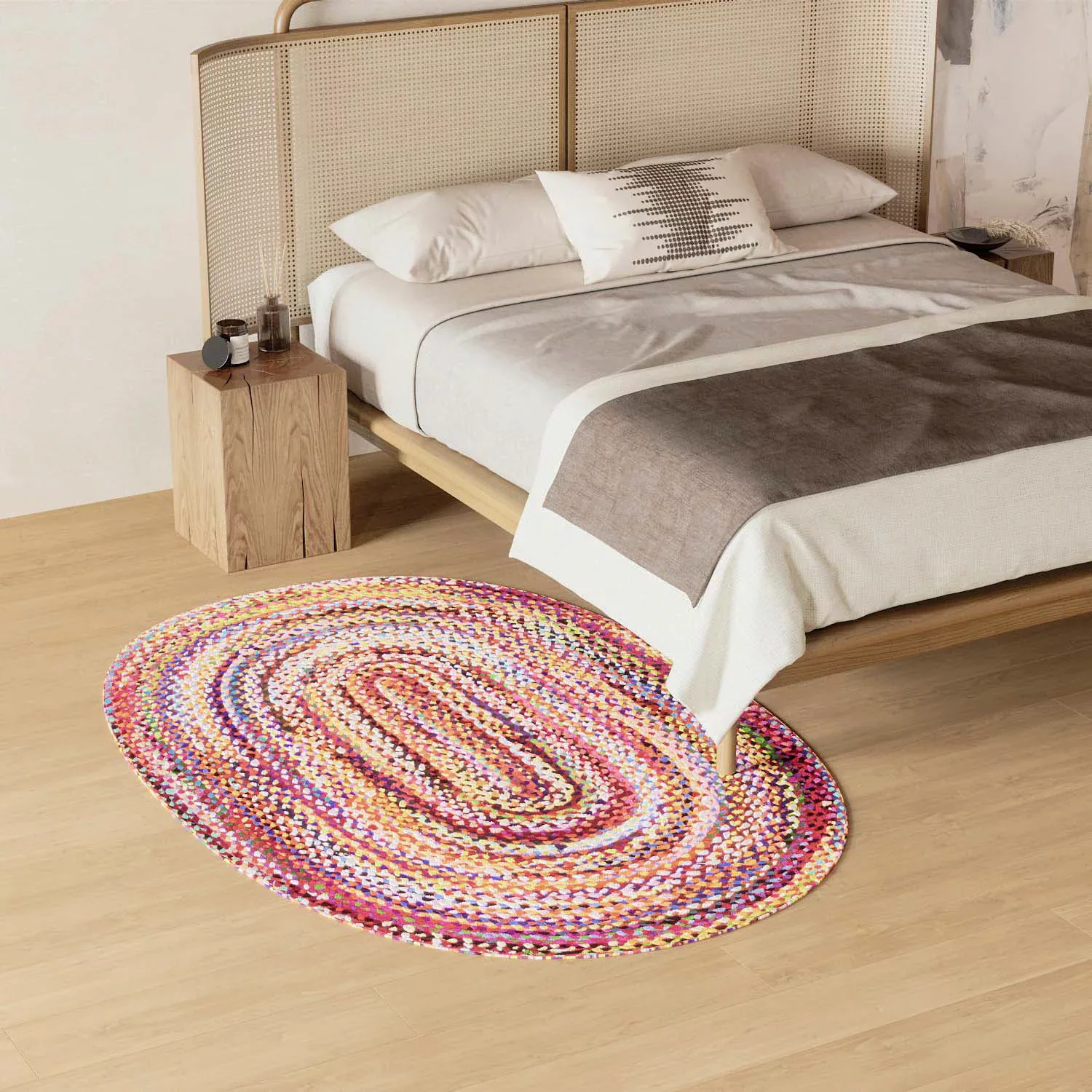morgenland Teppich »Indigo Stripy«, oval, beidseitig verwendbar, Baumwolle günstig online kaufen