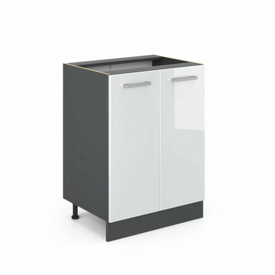Vicco Unterschrank Küchenschrank 60 cm R-LINE Anthrazit Weiß Hochglanz günstig online kaufen