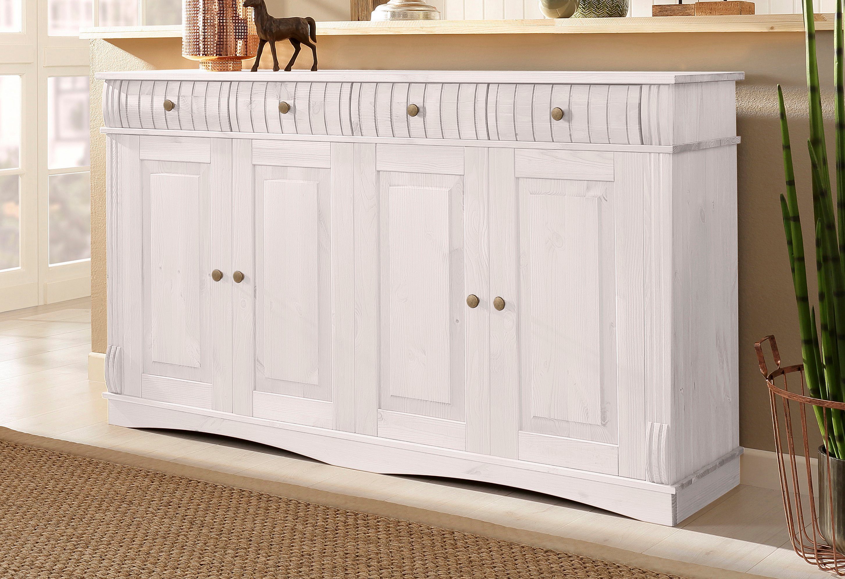 Home affaire Sideboard "Teresa", (Maße (B/T/H): 152/37/90 cm), Kommode, 4-t günstig online kaufen