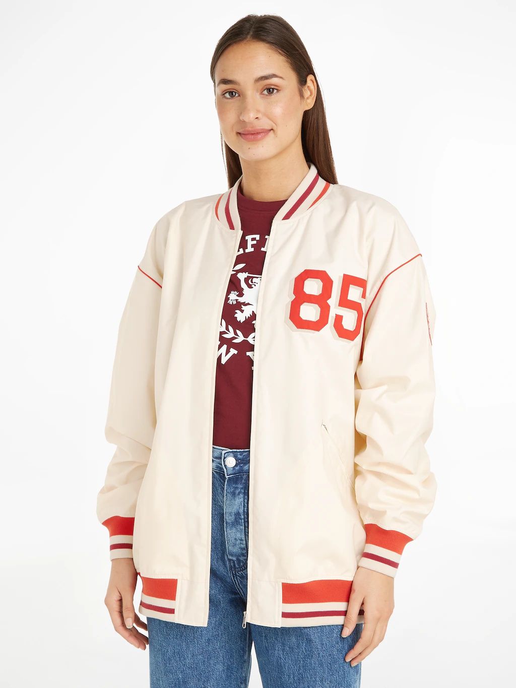 Tommy Hilfiger Outdoorjacke "OVERSIZED BASEBALL JACKET", mit Logopatch günstig online kaufen